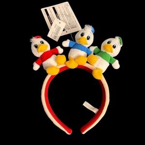 Japan Tokyo Disney Resort American Diner Huey Dewey Louie Plush Ear Headband NWT